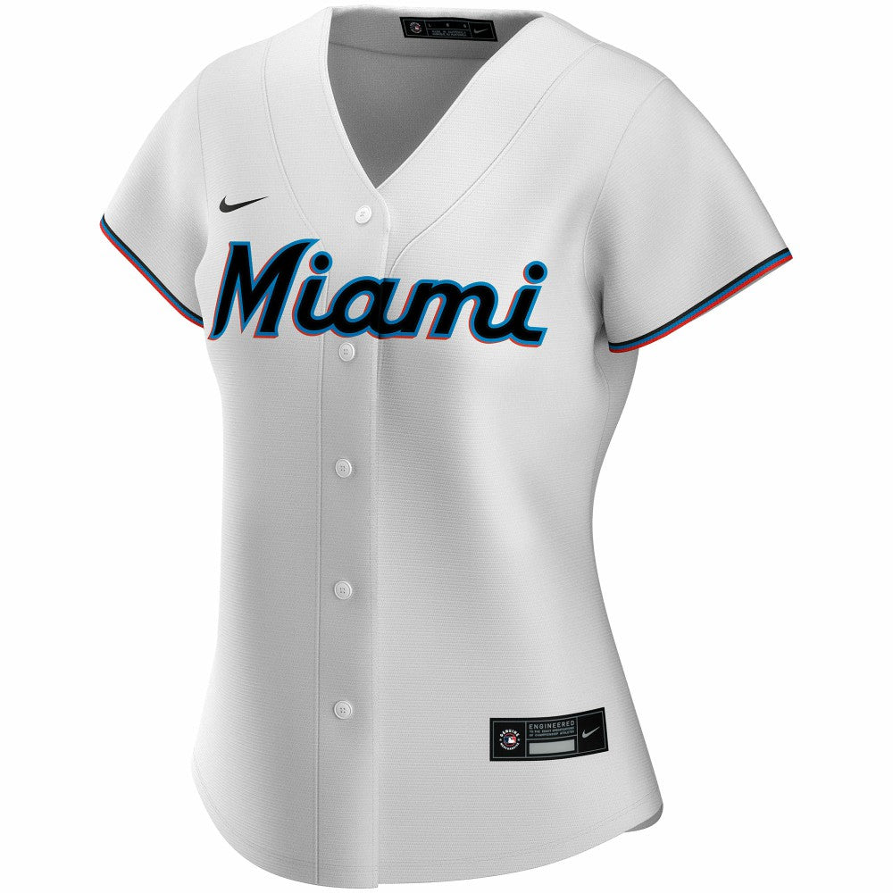 White Miami Marlins Nike Women's Home Replica Custom Jersey