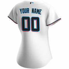 White Miami Marlins Nike Women's Home Replica Custom Jersey
