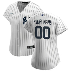 White New York Yankees Nike Women's Home Replica Custom Jersey