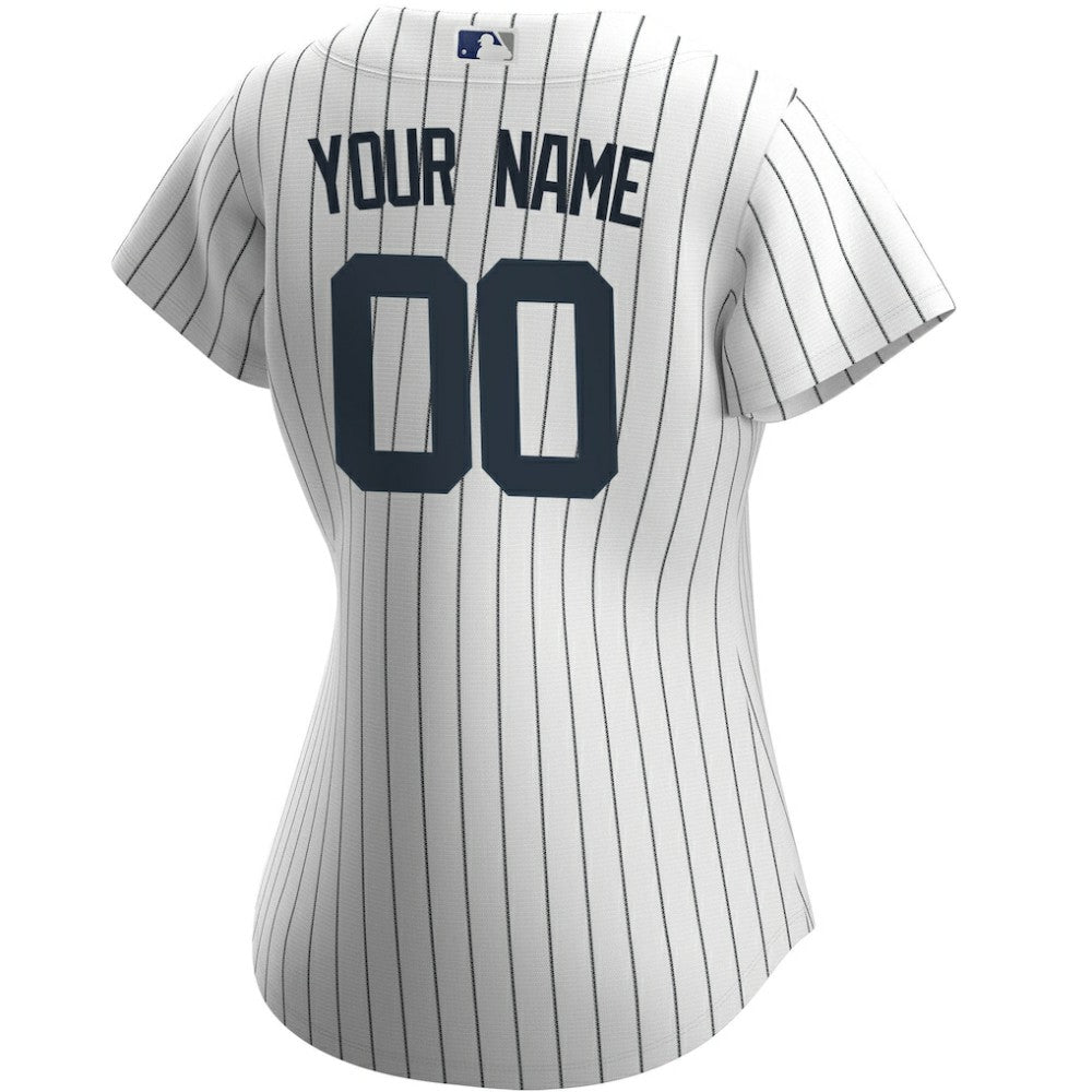 White New York Yankees Nike Women's Home Replica Custom Jersey