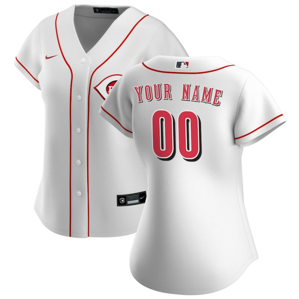 White Cincinnati Reds Nike Women's Home Replica Custom Jersey