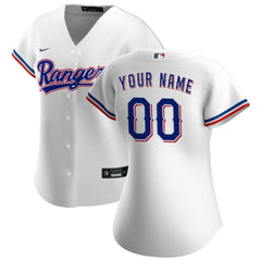 White Texas Rangers Nike Women's Home Replica Custom Jersey