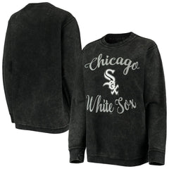 Black Chicago White Sox G-III 4Her by Carl Banks Women's Script Comfy Cord Pullover Sweatshirt