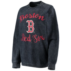 Navy Boston Red Sox G-III 4Her by Carl Banks Women's Script Comfy Cord Pullover Sweatshirt