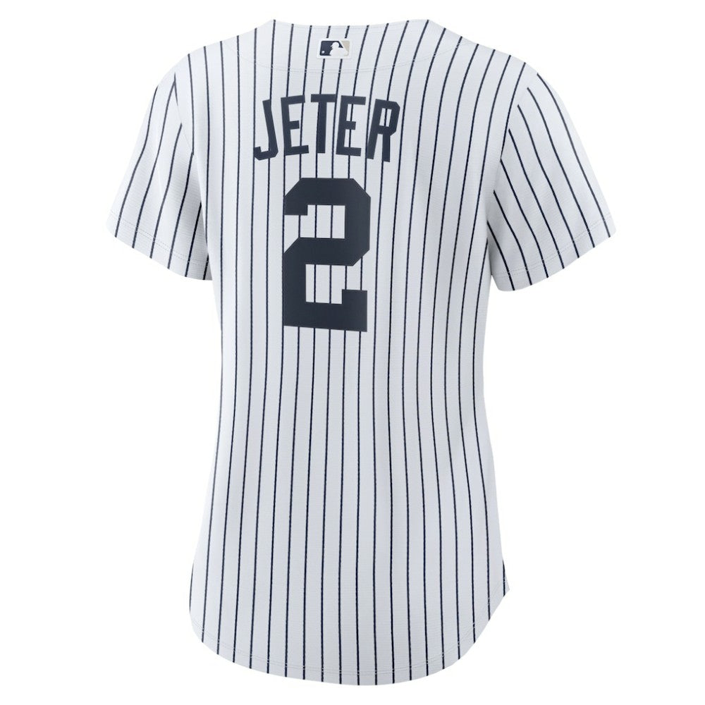 White/Navy Derek Jeter New York Yankees Nike Women's Home Replica Player Name Jersey