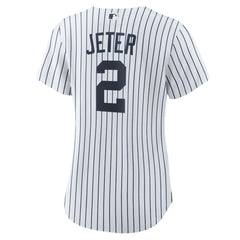 White/Navy Derek Jeter New York Yankees Nike Women's Home Replica Player Name Jersey