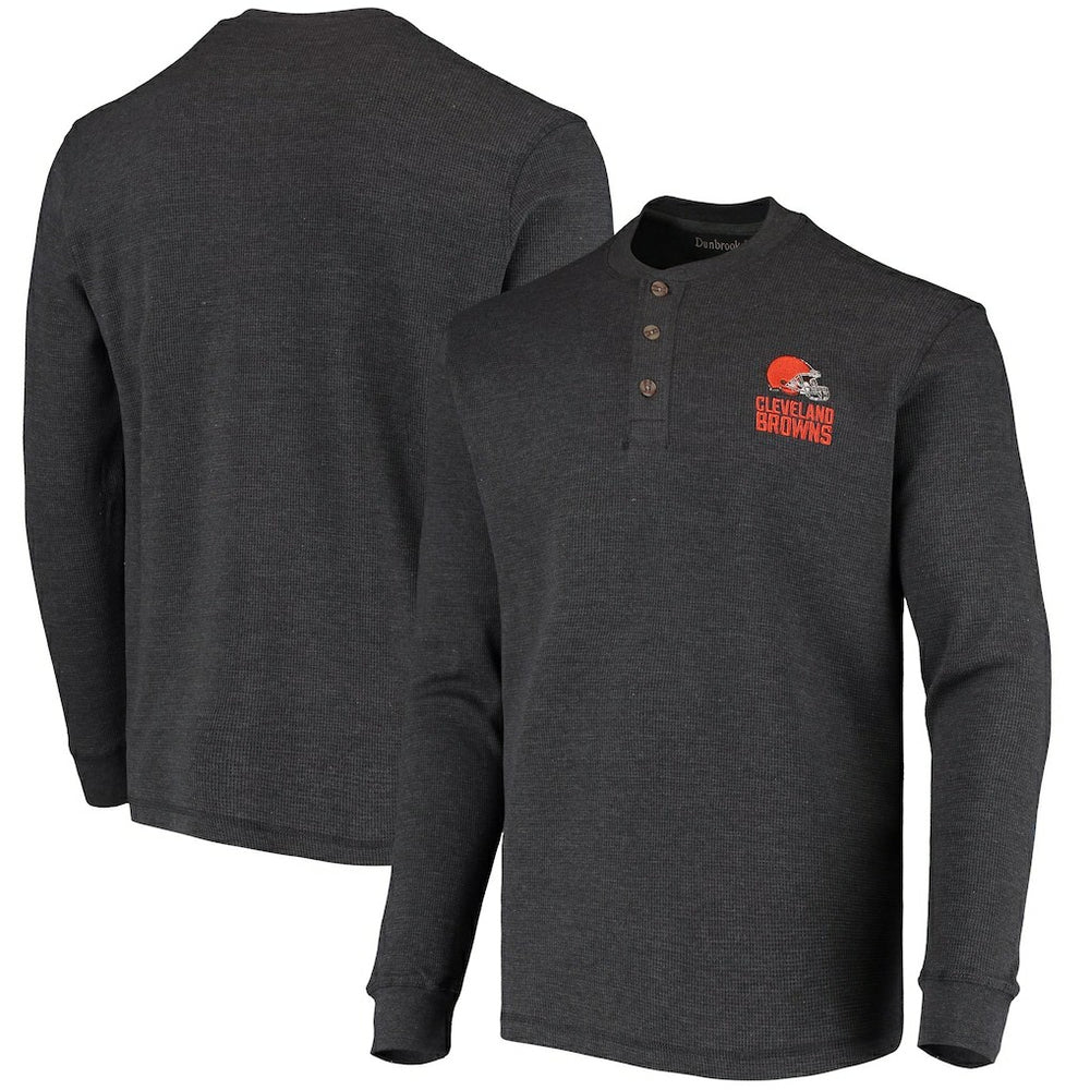 Dunbrooke Logo Maverick Thermal Henley Long Sleeve T-Shirt - Cleveland Browns T-shirts