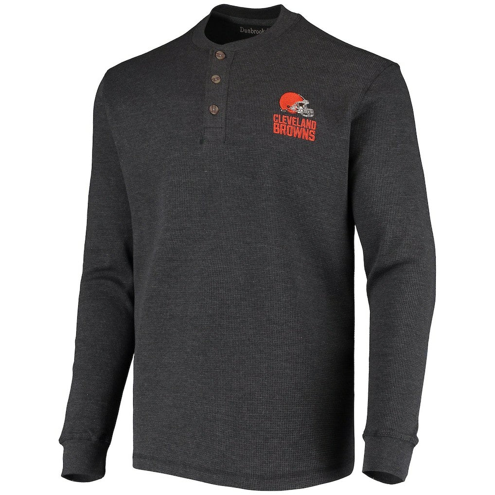 Dunbrooke Logo Maverick Thermal Henley Long Sleeve T-Shirt - Cleveland Browns T-shirts