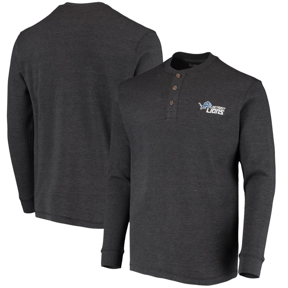 Dunbrooke Logo Maverick Thermal Henley Long Sleeve T-Shirt - Detroit Lions T-shirts