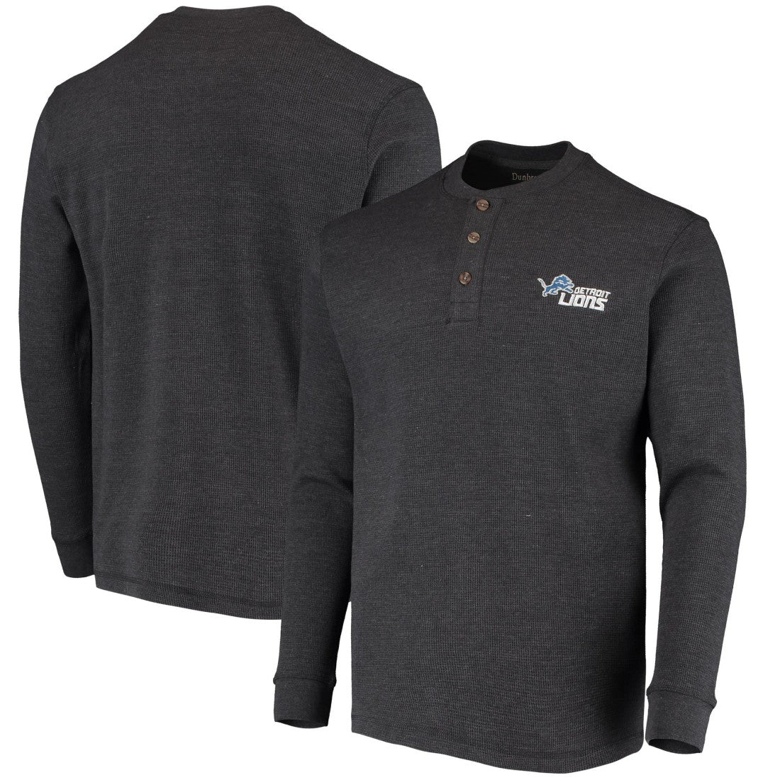 Dunbrooke Logo Maverick Thermal Henley Long Sleeve T-Shirt - Detroit Lions T-shirts