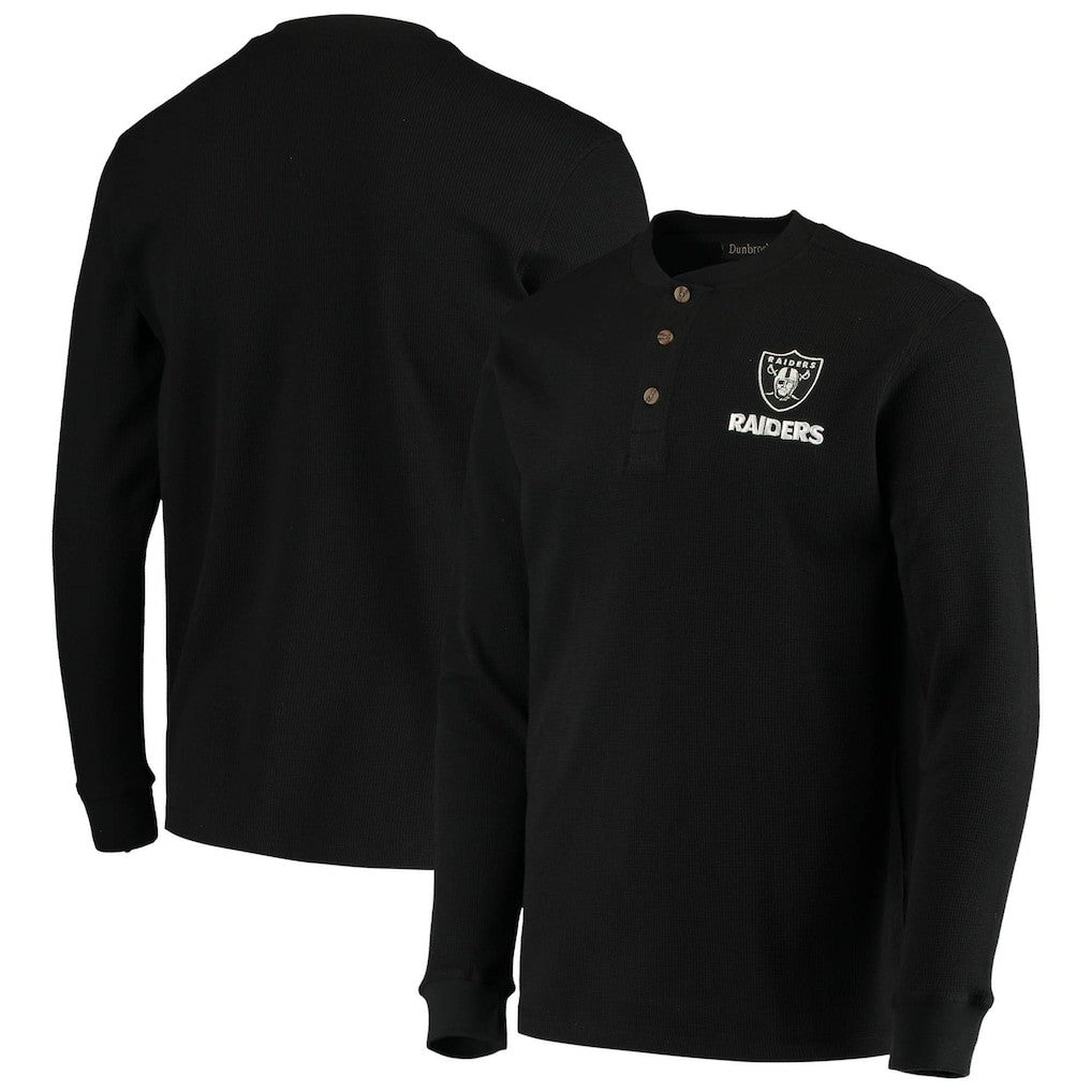 Dunbrooke Logo Maverick Thermal Henley Long Sleeve T-Shirt - Las Vegas Raiders T-shirts