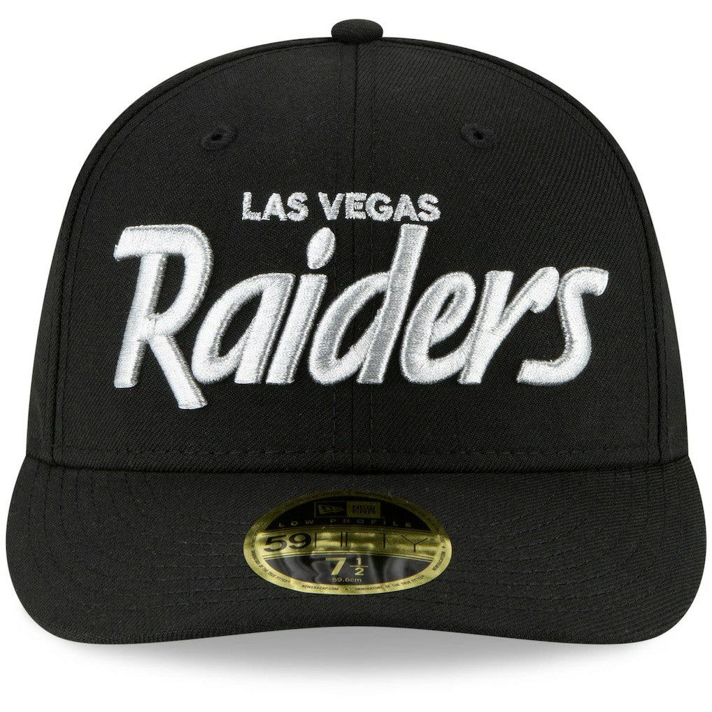 Omaha Script Low Profile 59FIFTY Fitted Hat - Las Vegas Raiders Hats