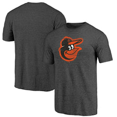Charcoal Baltimore Orioles Weathered Official Logo Tri-Blend T-Shirt