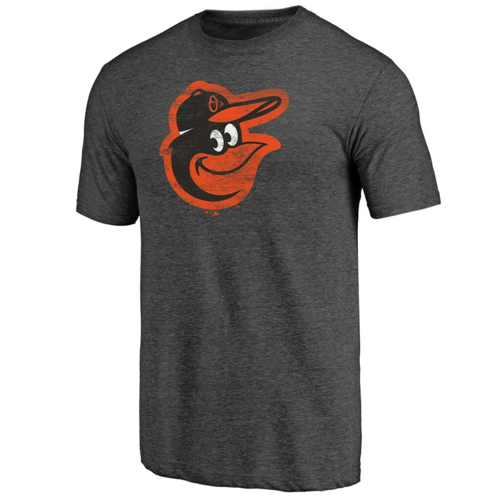 Charcoal Baltimore Orioles Weathered Official Logo Tri-Blend T-Shirt