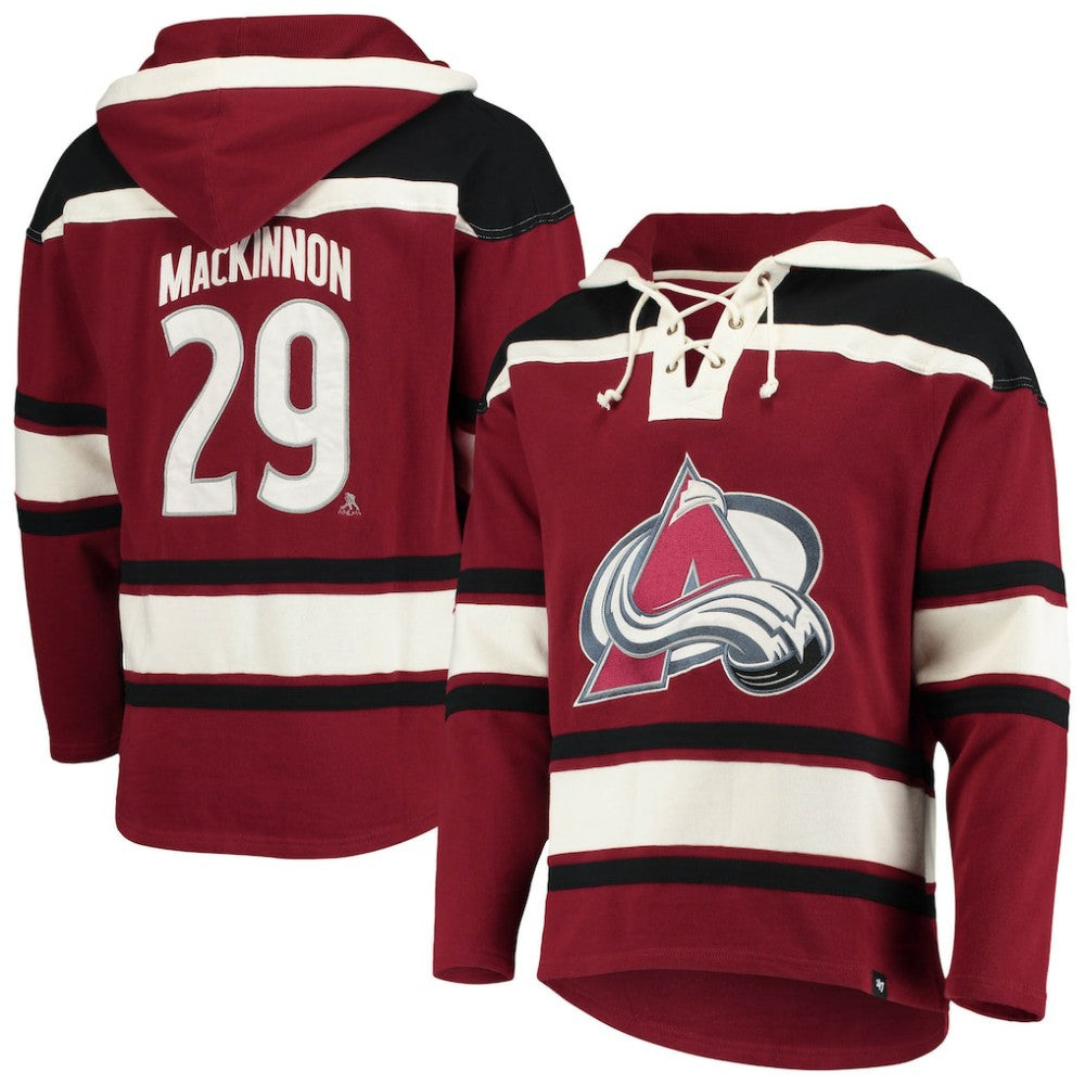 NHL Nathan MacKinnon Colorado Avalanche '47 Player Name & Number Lacer Pullover Hoodie