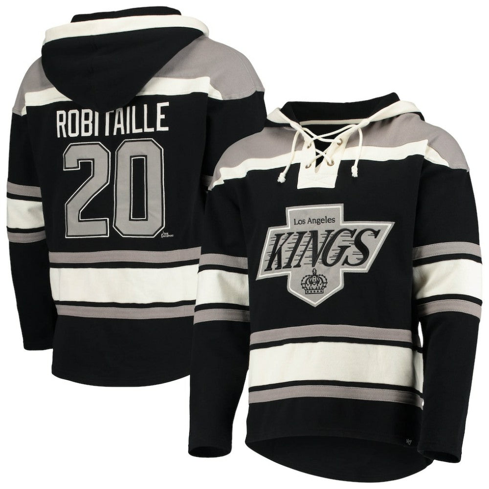 NHL Luc Robitaille Los Angeles Kings '47 Retired Player Name & Number Lacer Pullover Hoodie