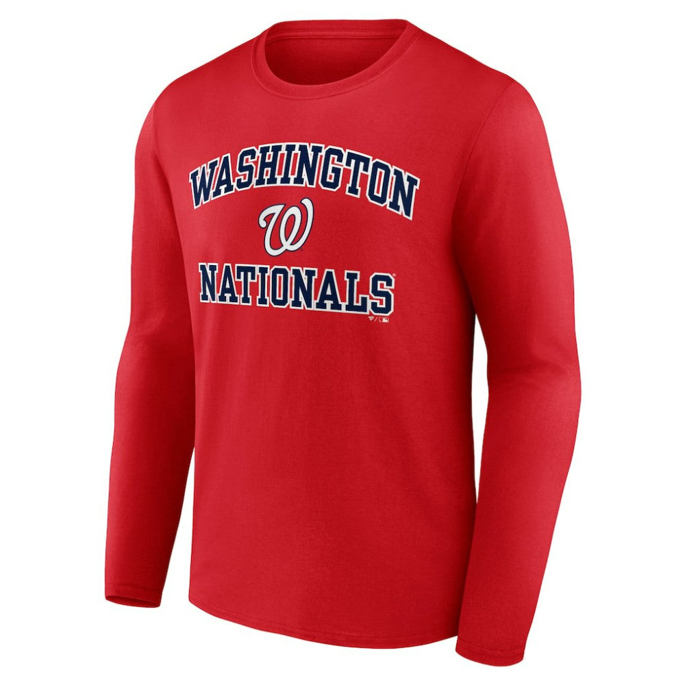 Men's Red Washington Nationals Team Heart & Soul Long Sleeve T-Shirt