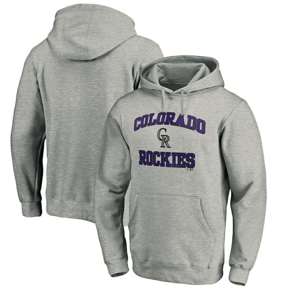 Heather Gray Colorado Rockies Fanatics MTO Label Heart & Soul Pullover Hoodie