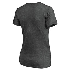 Heathered Charcoal Los Angeles Angels Fanatics Women's Team Logo Lockup V-Neck T-Shirt