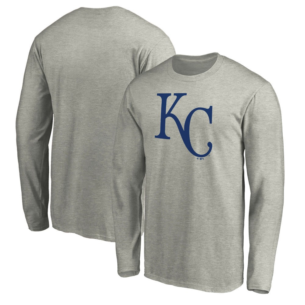 Heather Gray Kansas City Royals Official Team Logo Long Sleeve T-Shirt