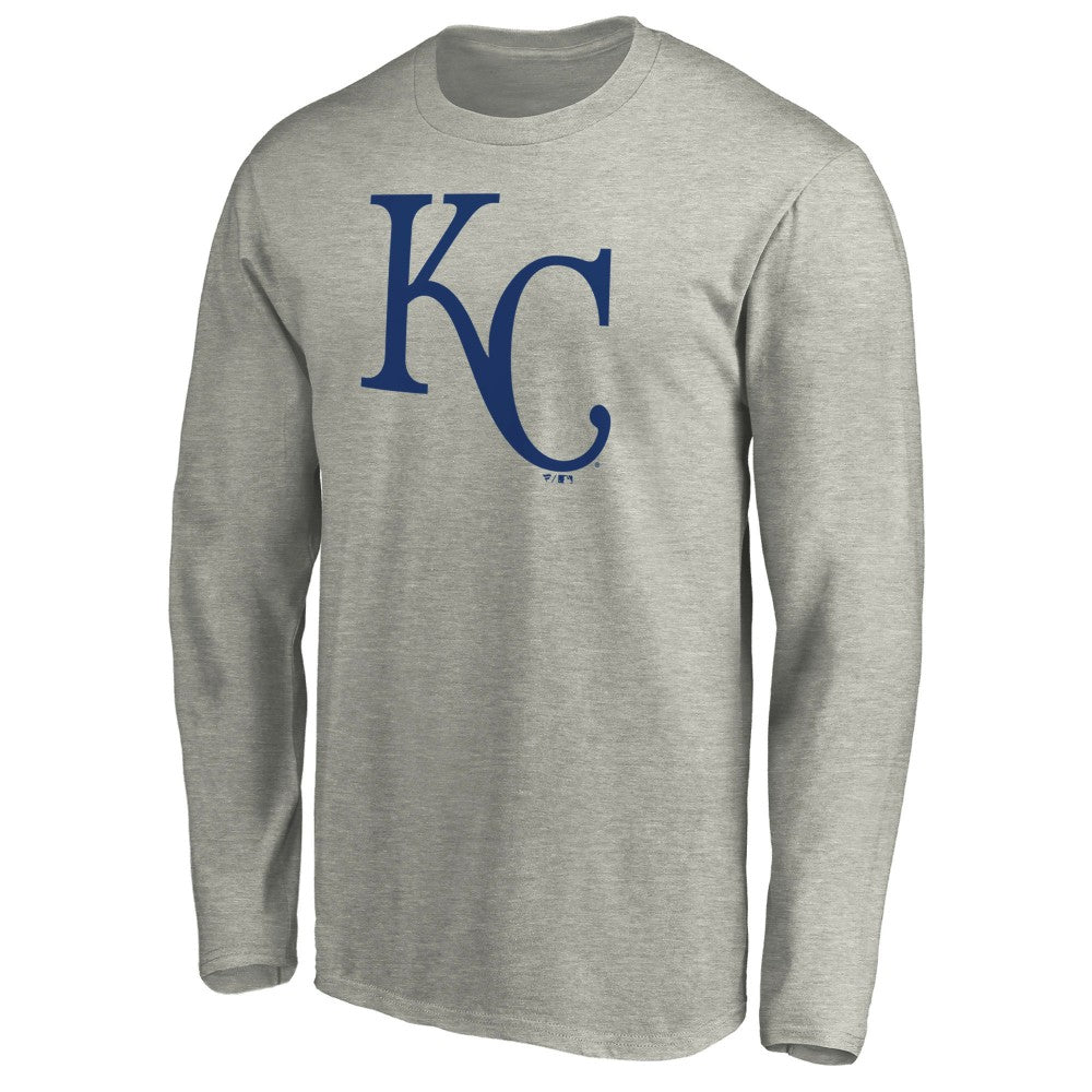 Heather Gray Kansas City Royals Official Team Logo Long Sleeve T-Shirt