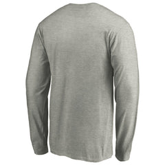 Heather Gray Miami Marlins Official Team Logo Long Sleeve T-Shirt