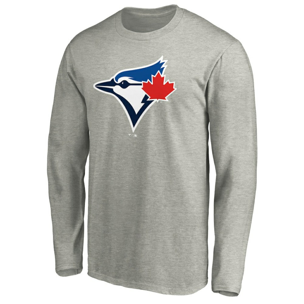 Heather Gray Toronto Blue Jays Official Team Logo Long Sleeve T-Shirt