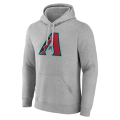 Heather Gray Arizona Diamondbacks Official Logo Fitted Pullover Hoodie