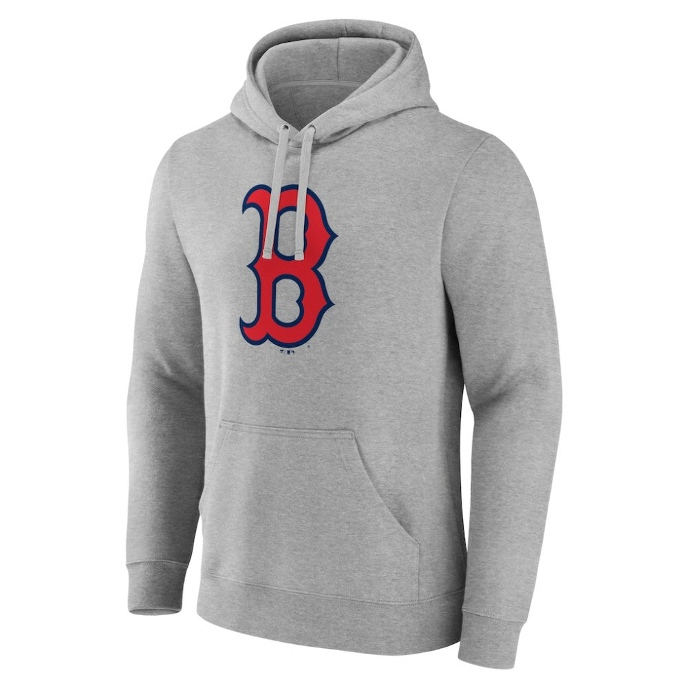 Heather Gray Boston Red Sox Official Logo Fitted Pullover Hoodie
