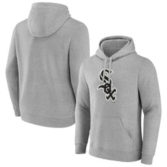 Heather Gray Chicago White Sox Official Logo Fitted Pullover Hoodie
