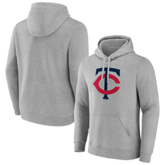 Heather Gray Minnesota Twins Official Logo Fitted Pullover Hoodie