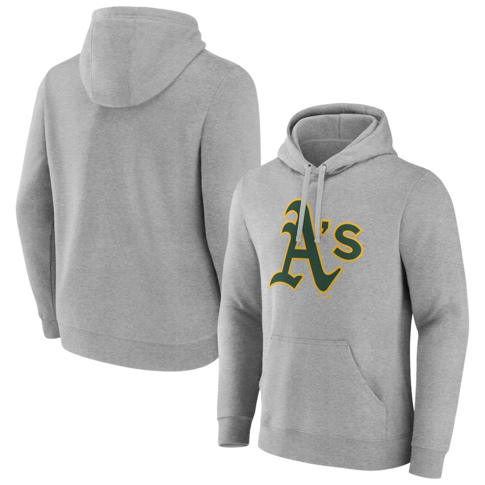 Heather Gray Athletics Official Logo Fitted Pullover Hoodie