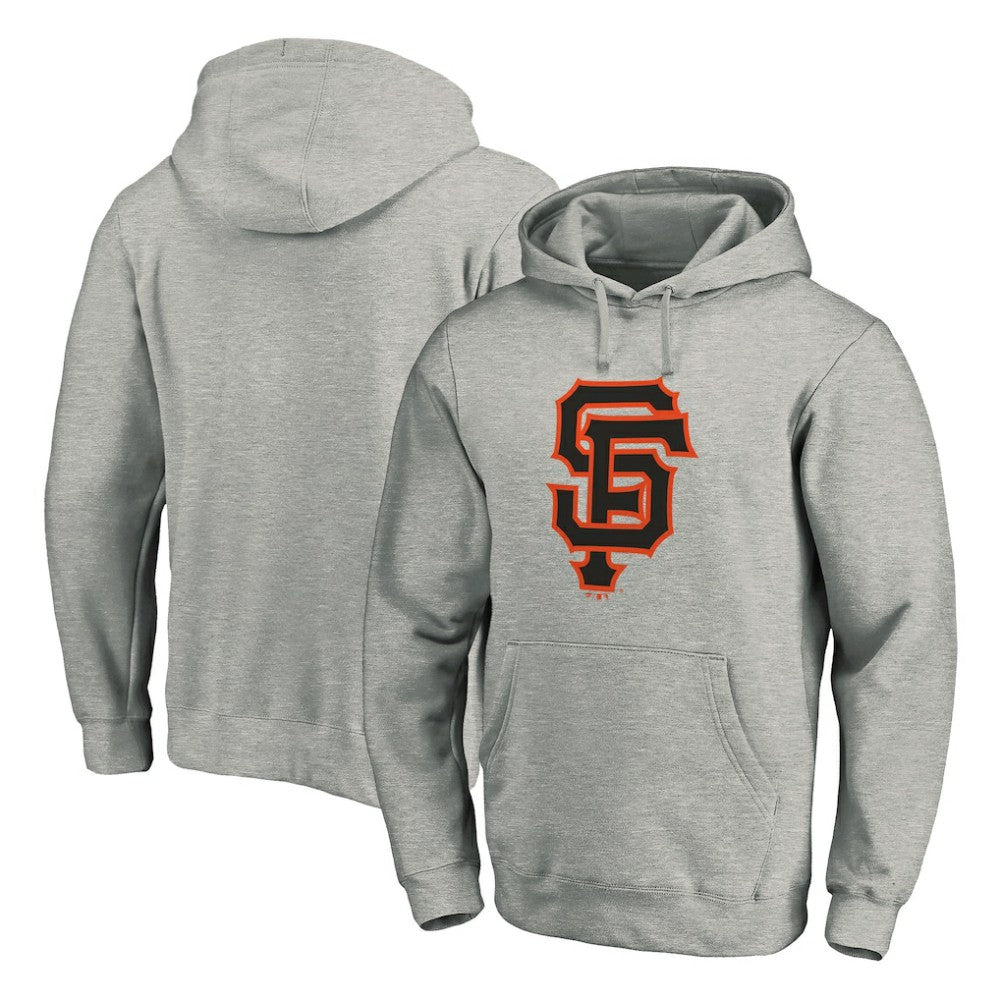 Heather Gray San Francisco Giants Official Logo Fitted Pullover Hoodie