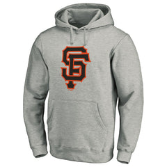 Heather Gray San Francisco Giants Official Logo Fitted Pullover Hoodie