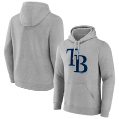 Heather Gray Tampa Bay Rays Official Logo Fitted Pullover Hoodie