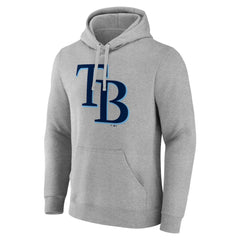 Heather Gray Tampa Bay Rays Official Logo Fitted Pullover Hoodie