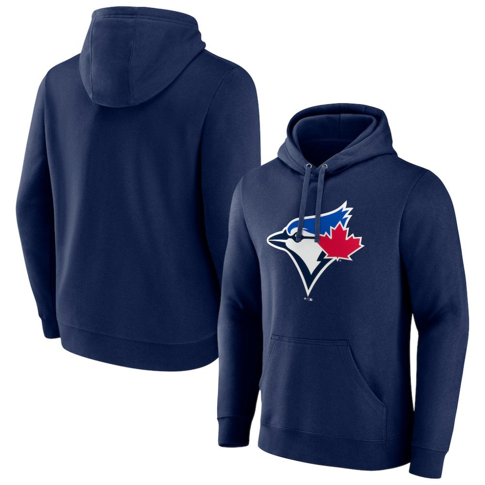 Navy Toronto Blue Jays Official Logo Fitted Pullover Hoodie