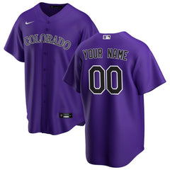 Purple Colorado Rockies Nike Alternate Replica Custom Jersey
