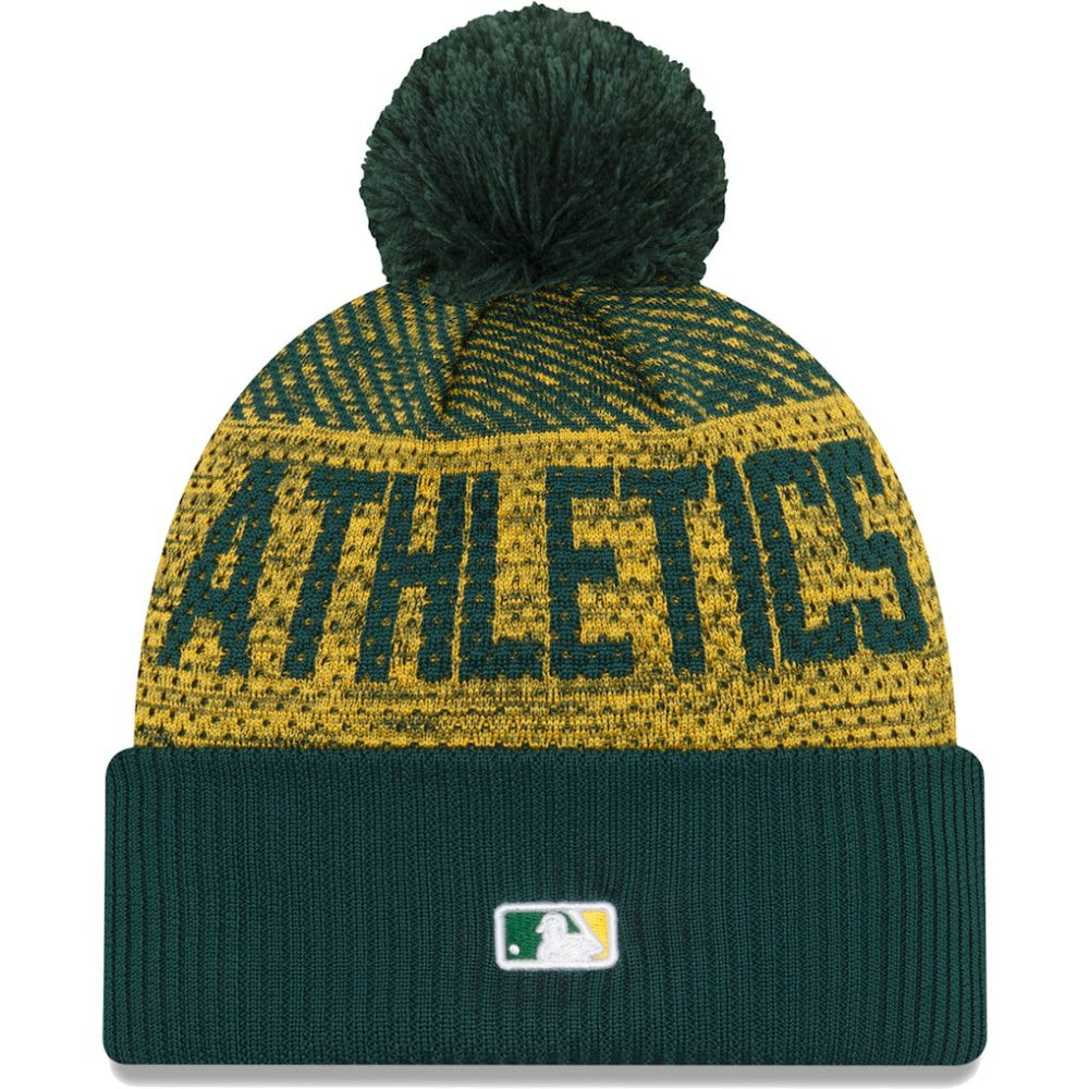 Green Athletics New Era Authentic Collection Sport Cuffed Knit Hat with Pom
