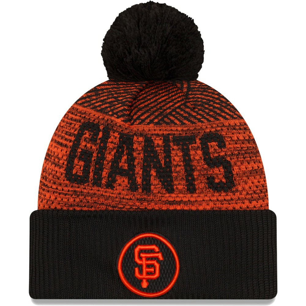 Black San Francisco Giants New Era Authentic Collection Sport Cuffed Knit Hat with Pom
