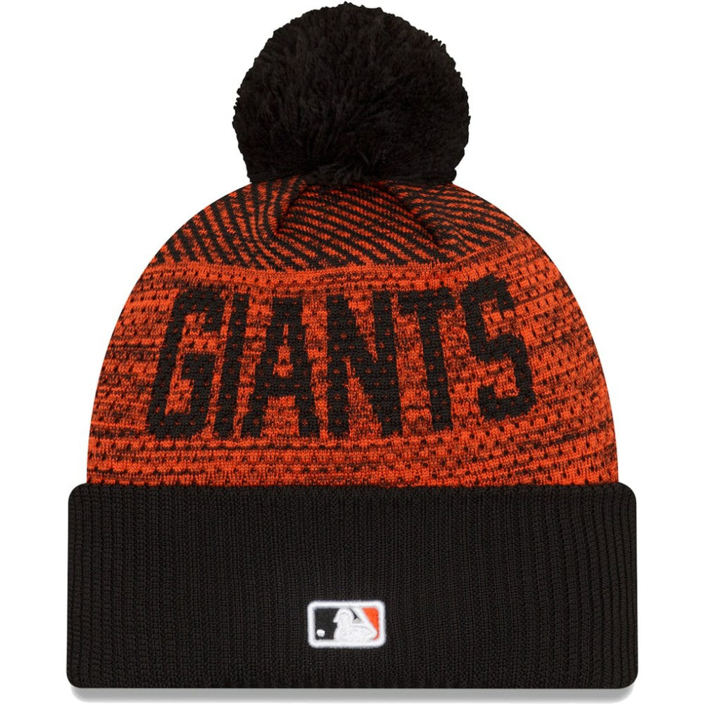 Black San Francisco Giants New Era Authentic Collection Sport Cuffed Knit Hat with Pom