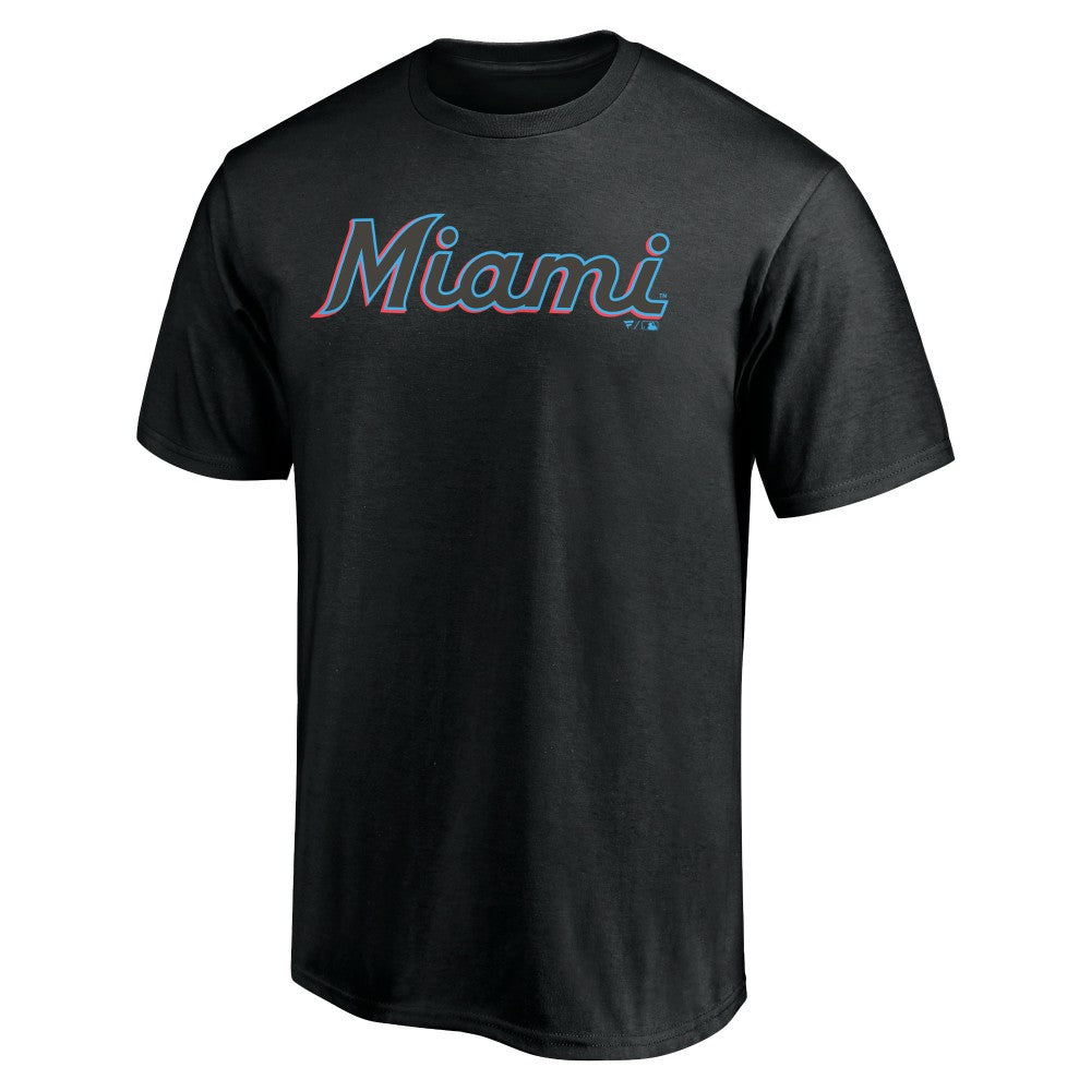 Black Miami Marlins Official Wordmark T-Shirt