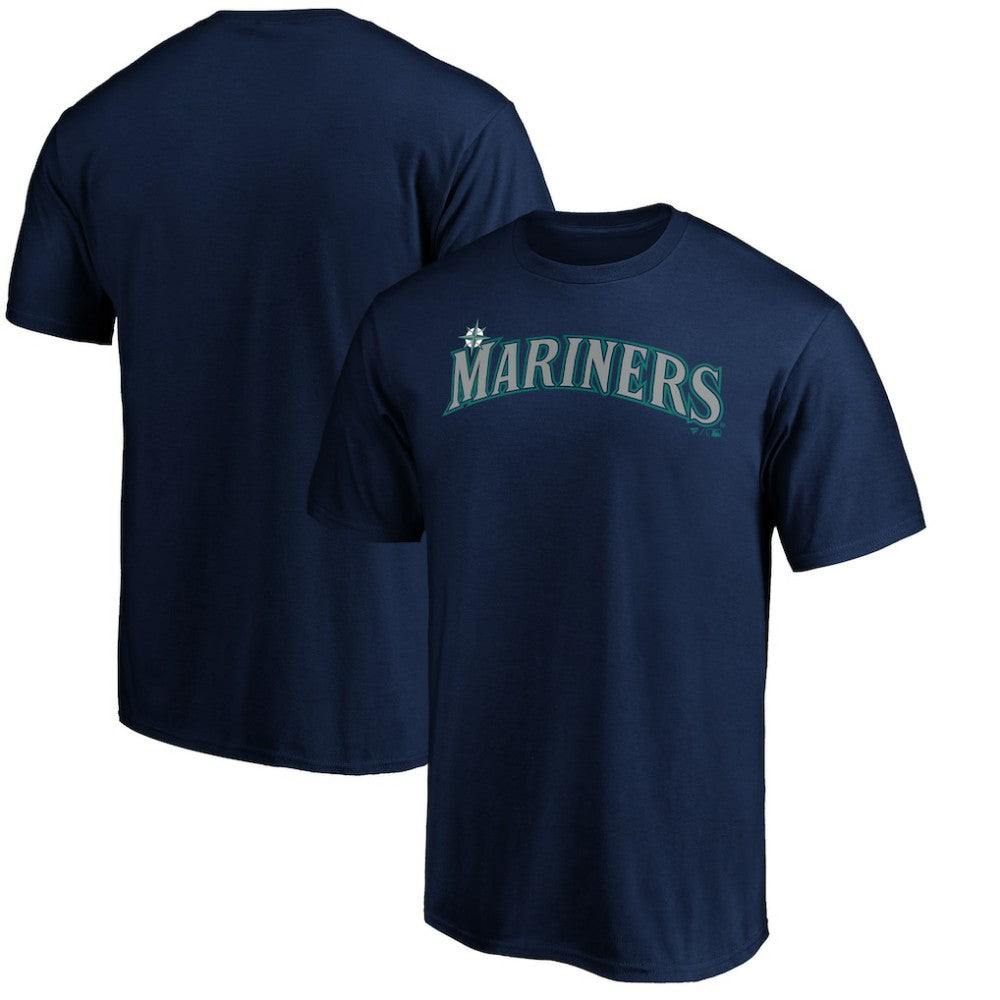 Navy Seattle Mariners Official Wordmark Team T-Shirt