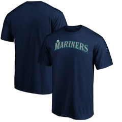 Navy Seattle Mariners Official Wordmark Team T-Shirt