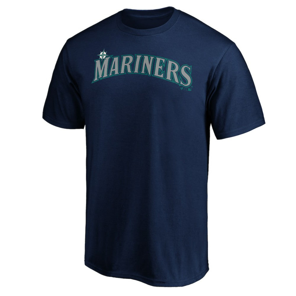 Navy Seattle Mariners Official Wordmark Team T-Shirt