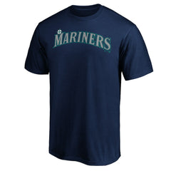 Navy Seattle Mariners Official Wordmark Team T-Shirt