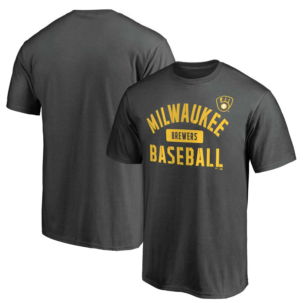 Charcoal Milwaukee Brewers Iconic Primary Pill T-Shirt