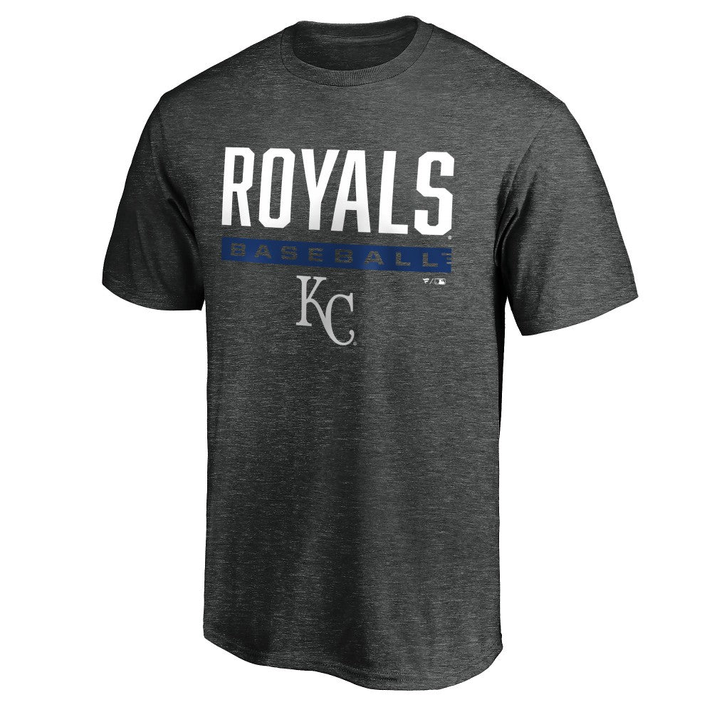 Charcoal Kansas City Royals Win Stripe Logo T-Shirt