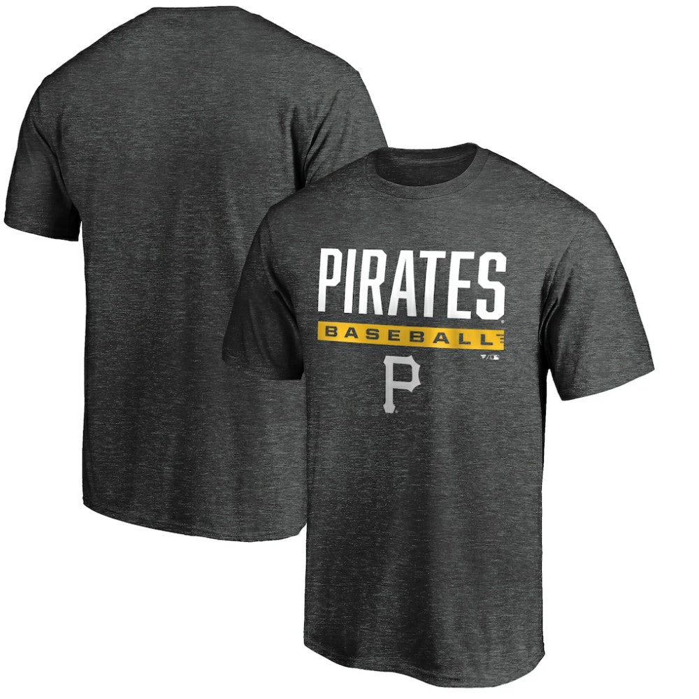 Charcoal Pittsburgh Pirates Win Stripe Logo T-Shirt