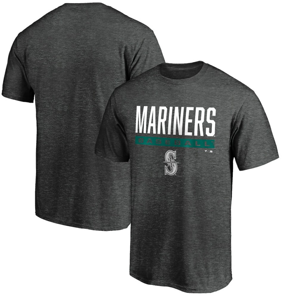 Charcoal Seattle Mariners Win Stripe Logo T-Shirt